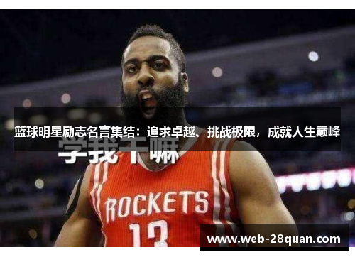 篮球明星励志名言集结：追求卓越、挑战极限，成就人生巅峰